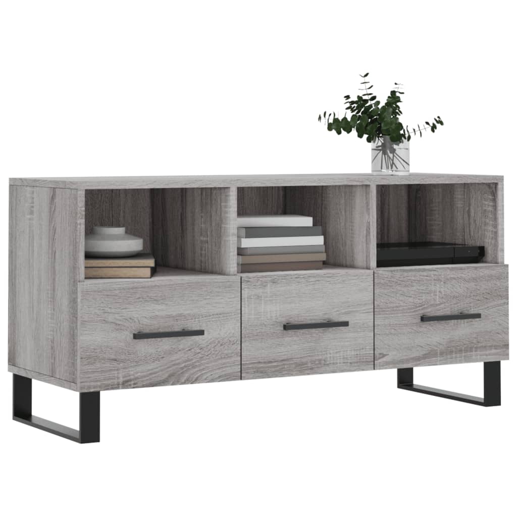Meuble TV gris Sonoma 102x36x50 cm en bois