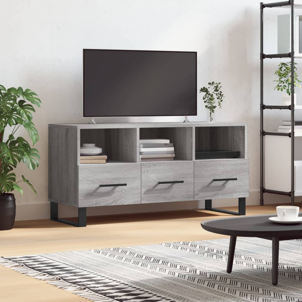 Meuble TV gris Sonoma 102x36x50 cm en bois