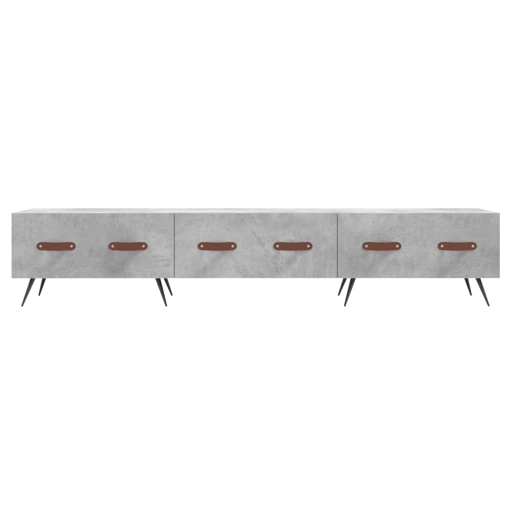 Meuble TV gris béton 150x36x30 cm en bois