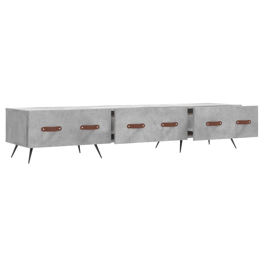 Meuble TV gris béton 150x36x30 cm en bois