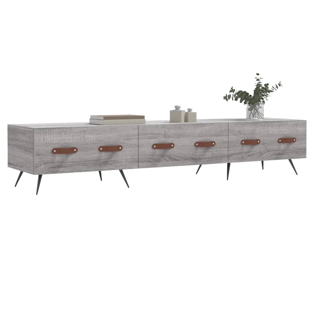 TV Cabinet Gray Sonoma 150x36x30 cm Wood Material