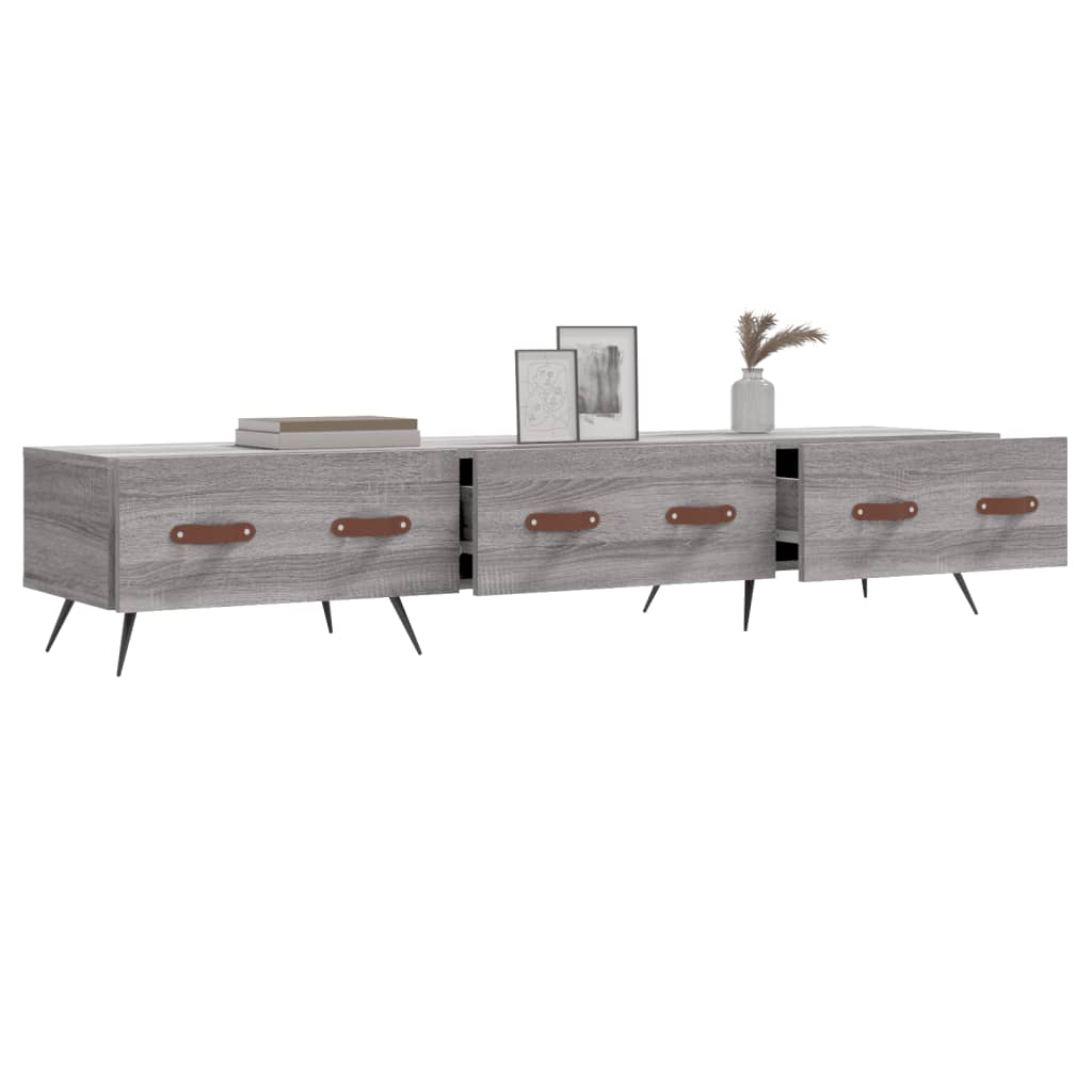 TV Cabinet Gray Sonoma 150x36x30 cm Wood Material