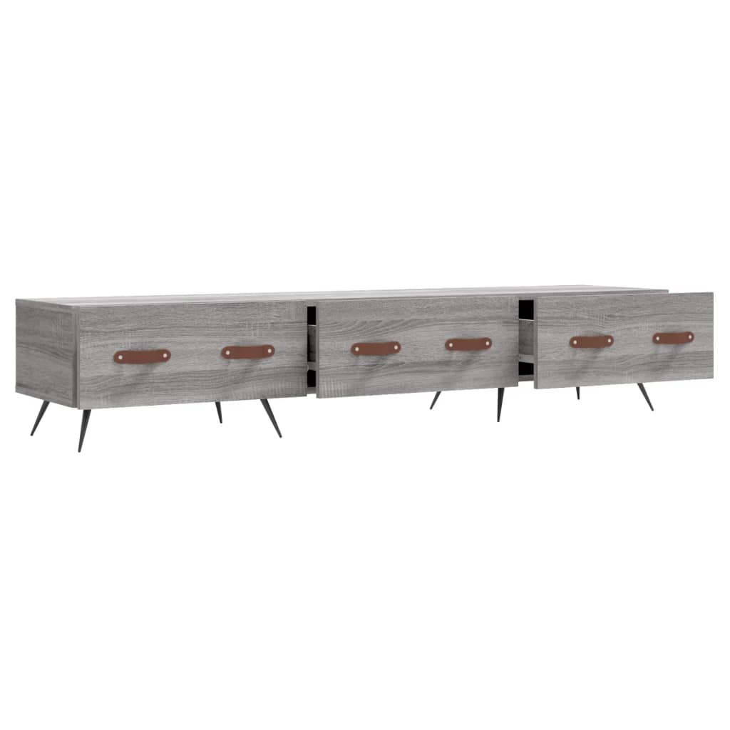 TV Cabinet Gray Sonoma 150x36x30 cm Wood Material
