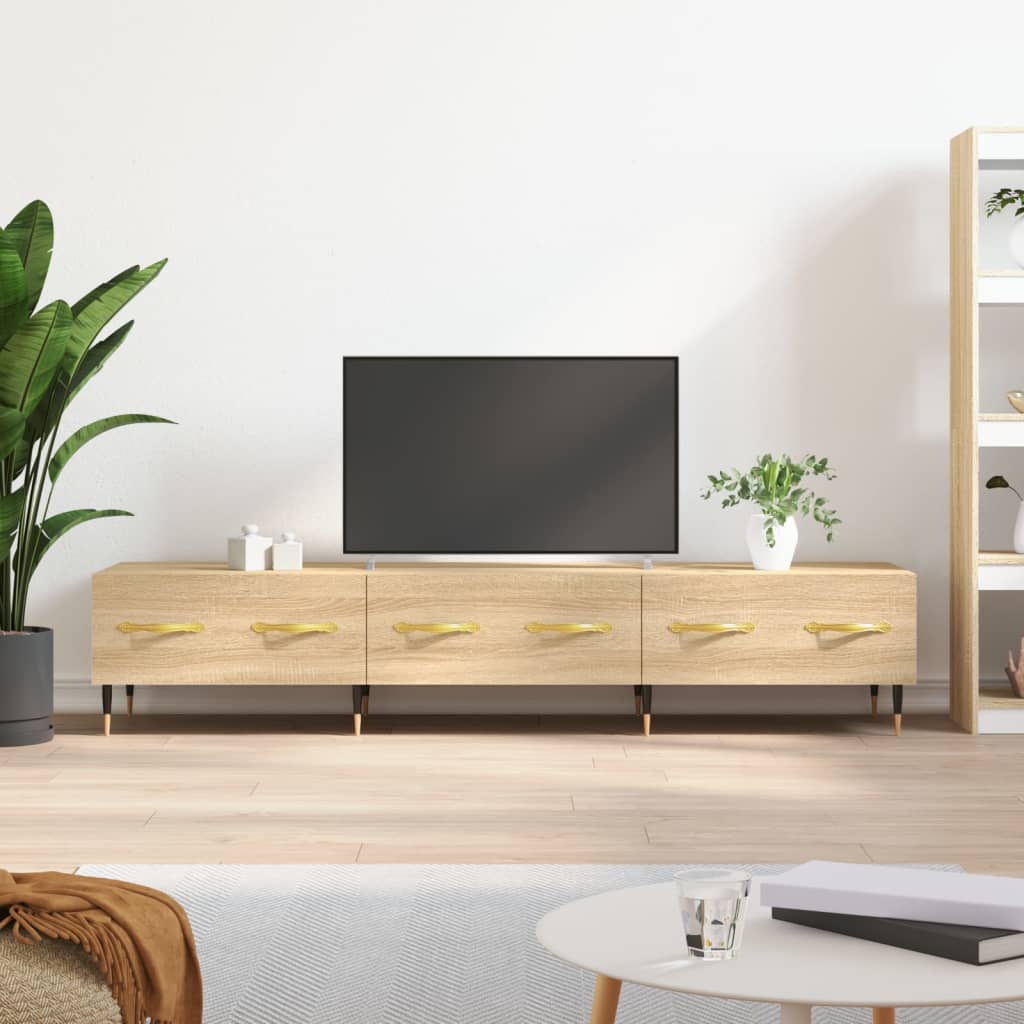 Meuble TV chêne Sonoma 150x36x30 cm matériau bois