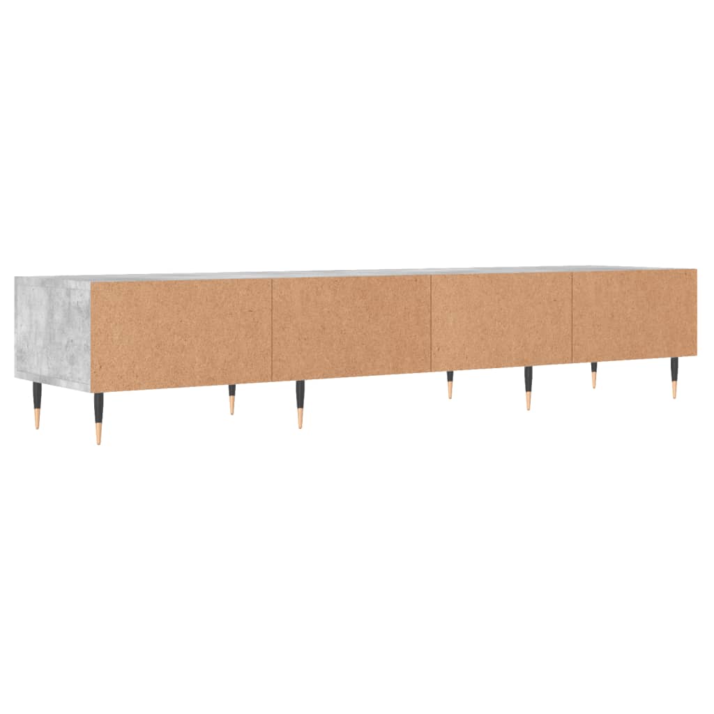 Meuble TV gris béton 150x36x30 cm en bois