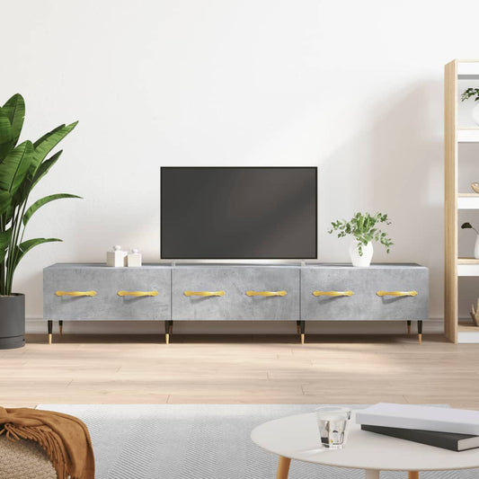 Meuble TV gris béton 150x36x30 cm en bois