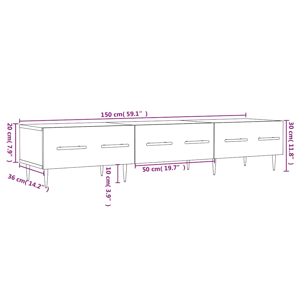 TV-Schrank Sonoma-Eiche 150x36x30 cm Holzwerkstoff