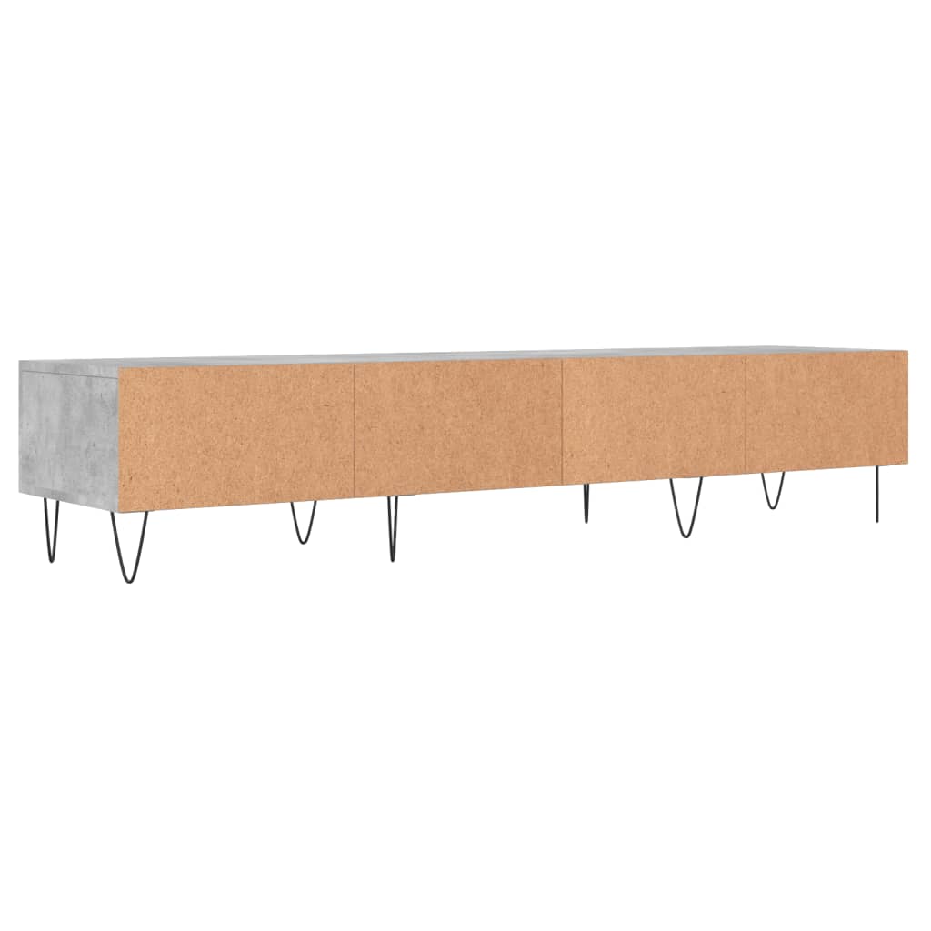 Meuble TV gris béton 150x36x30 cm en bois