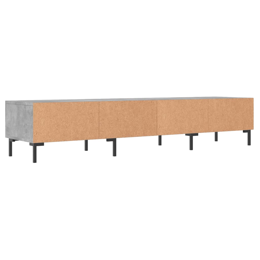 Meuble TV gris béton 150x36x30 cm en bois