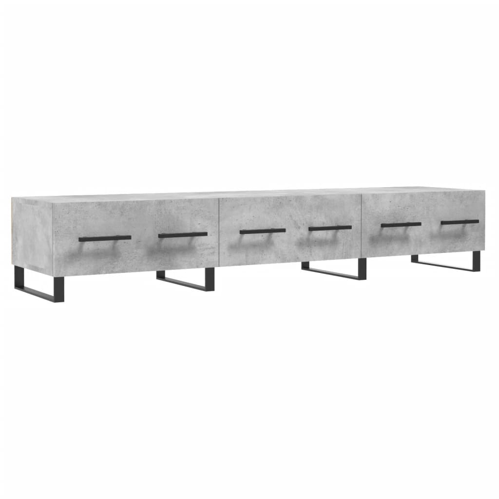 Meuble TV gris béton 150x36x30 cm en bois