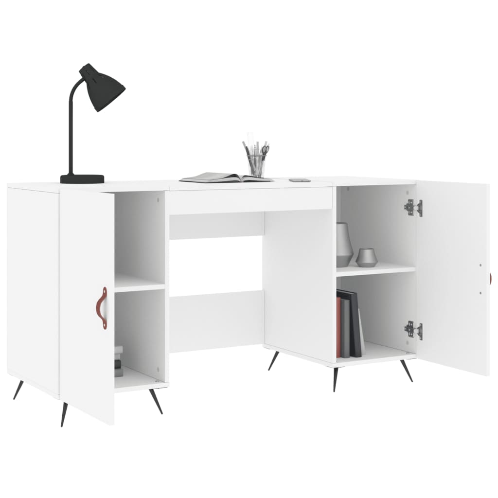 Bureau blanc 140x50x75 cm en bois