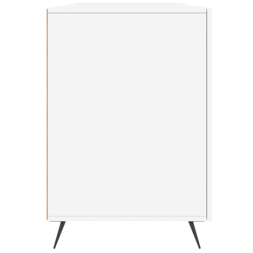 Bureau blanc brillant 140x50x75 cm en bois