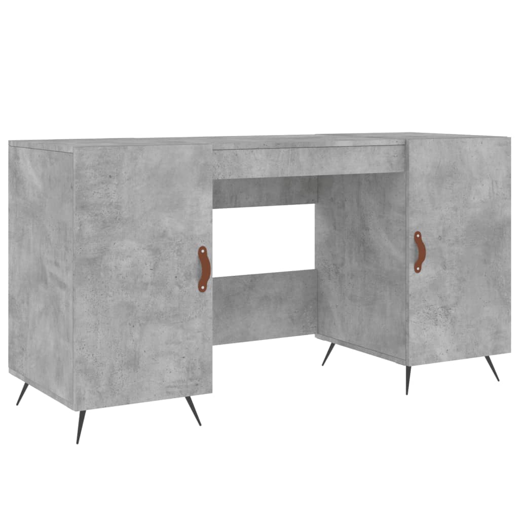 Bureau gris béton 140x50x75 cm en bois