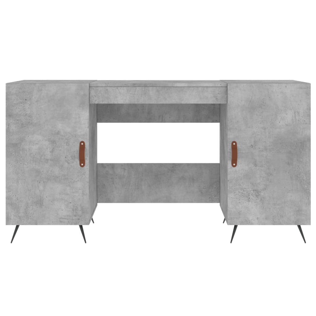 Bureau gris béton 140x50x75 cm en bois