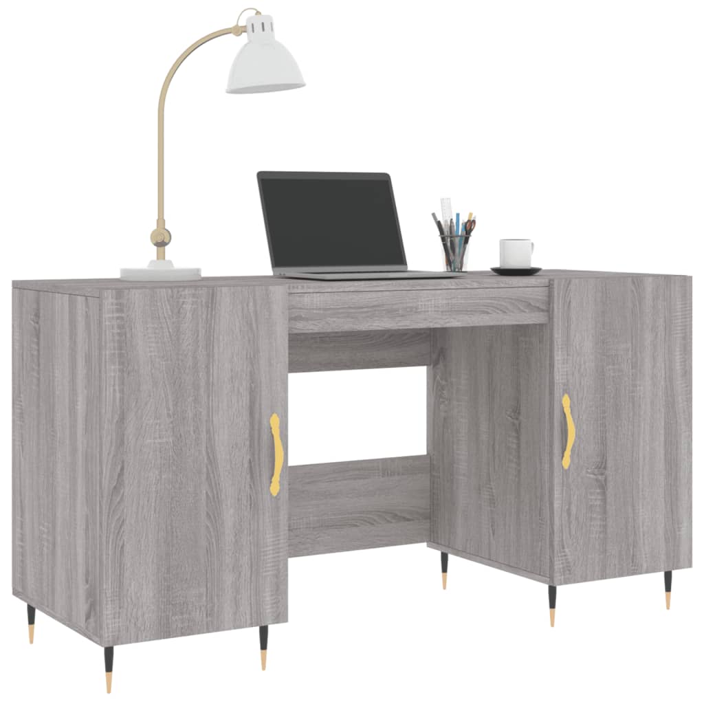 Bureau Sonoma gris 140x50x75 cm matériau bois