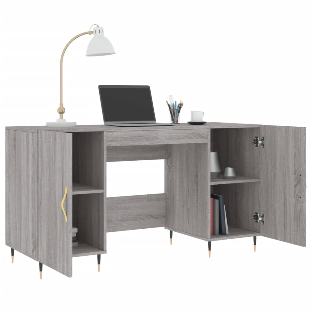 Bureau Sonoma gris 140x50x75 cm matériau bois