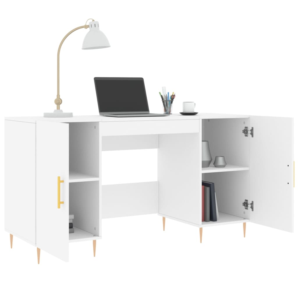 Bureau blanc 140x50x75 cm en bois