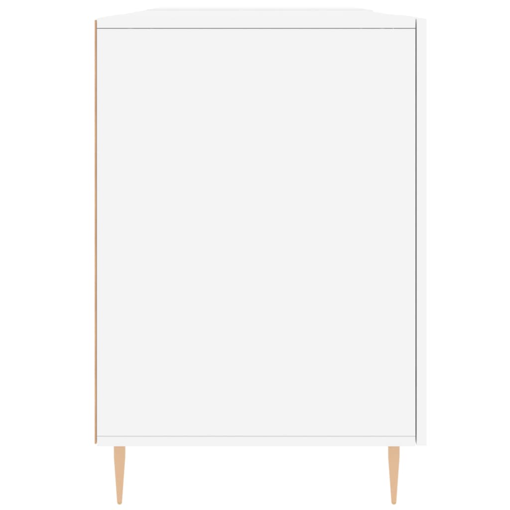 Bureau blanc brillant 140x50x75 cm en bois