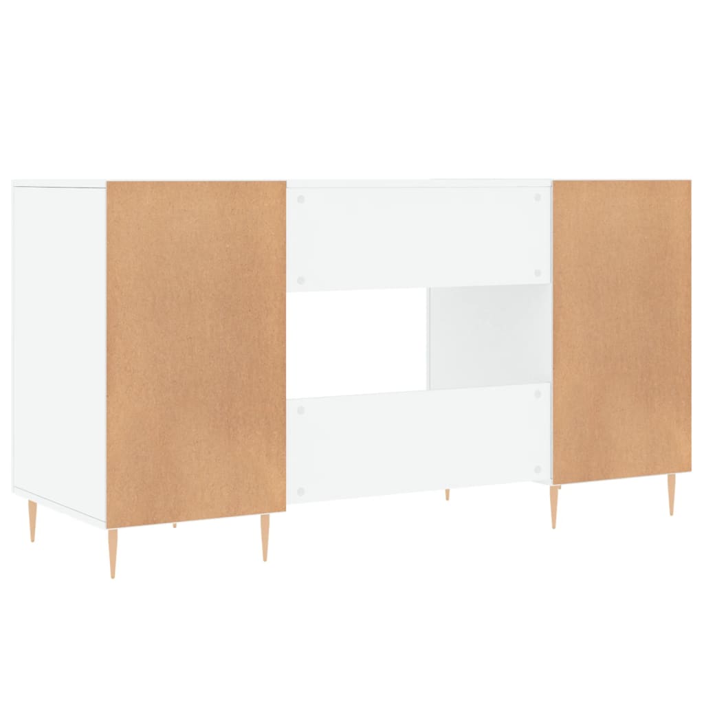 Bureau blanc brillant 140x50x75 cm en bois