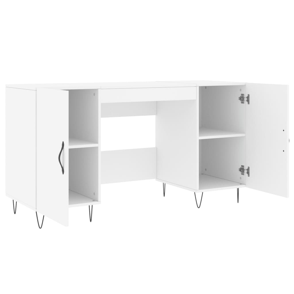 Bureau blanc 140x50x75 cm en bois