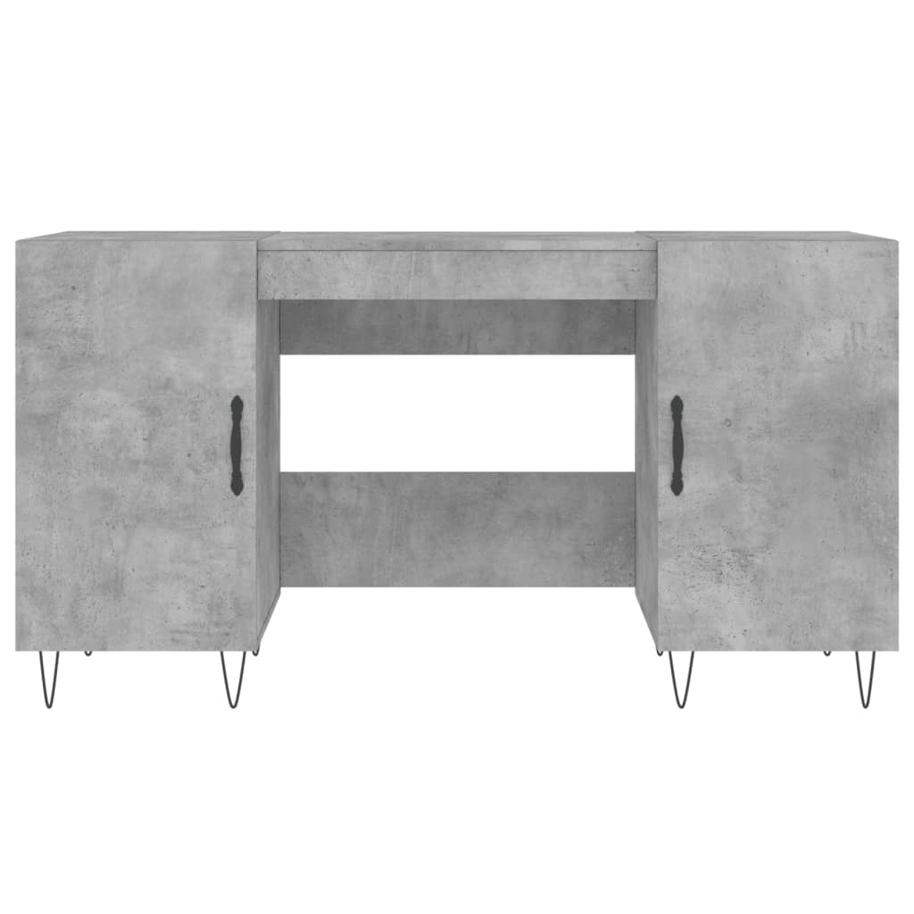 Bureau gris béton 140x50x75 cm en bois