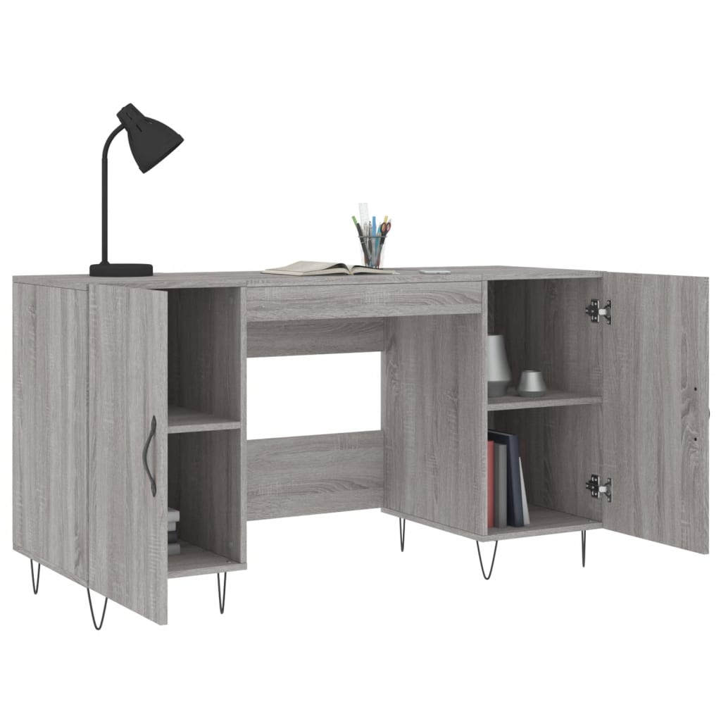 Bureau Sonoma gris 140x50x75 cm matériau bois