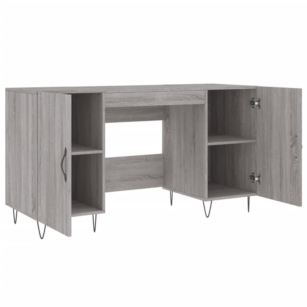 Bureau Sonoma gris 140x50x75 cm matériau bois