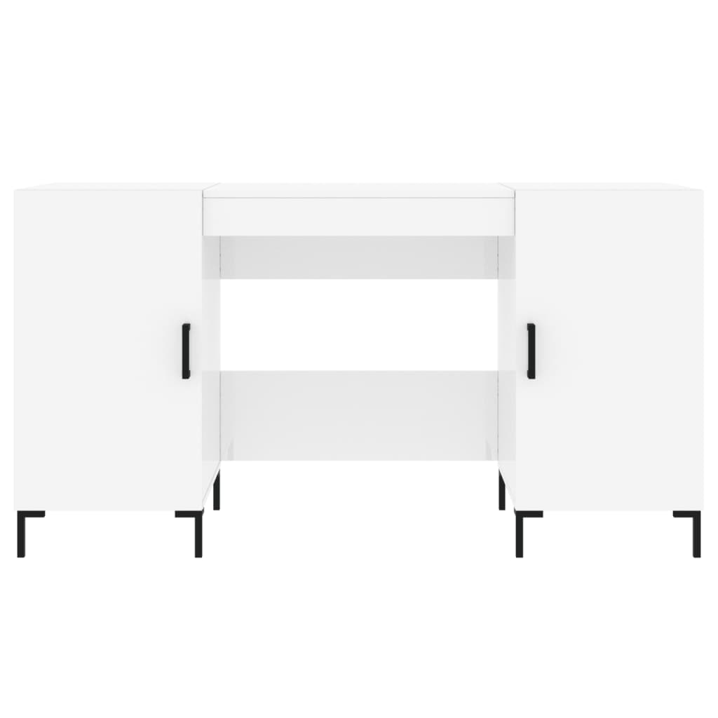 Schreibtisch Hochglanz-Weiß 140x50x75 cm Holzwerkstoff