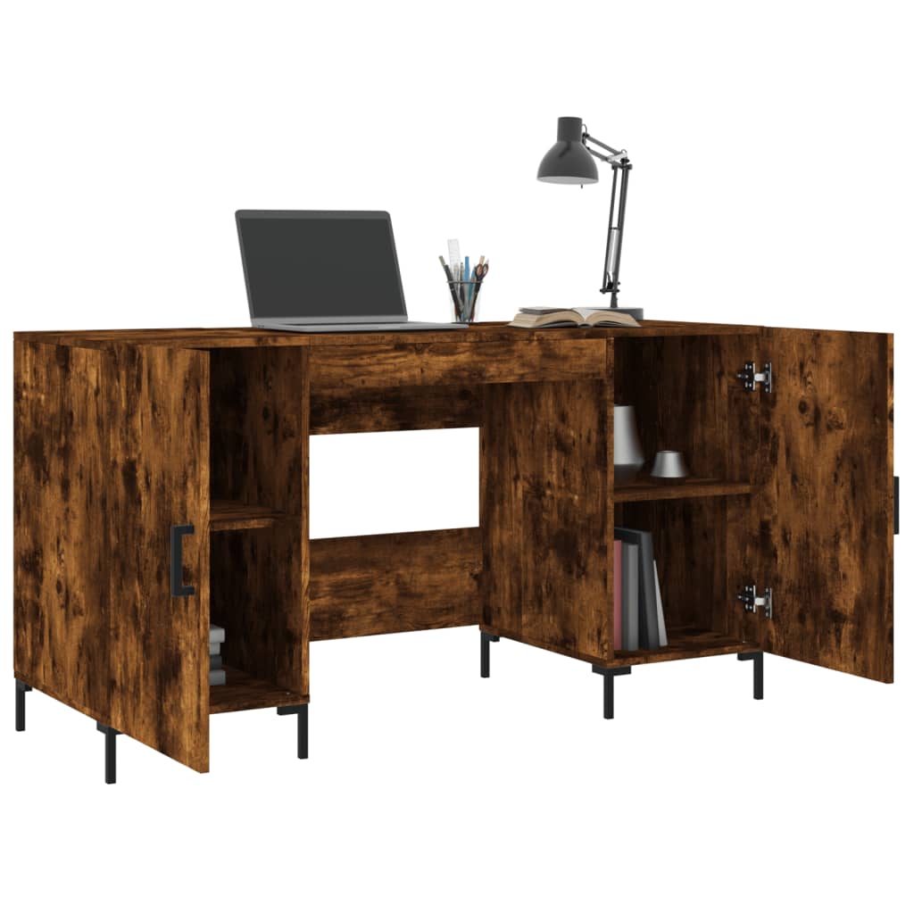 Bureau chêne fumé 140x50x75 cm matière bois