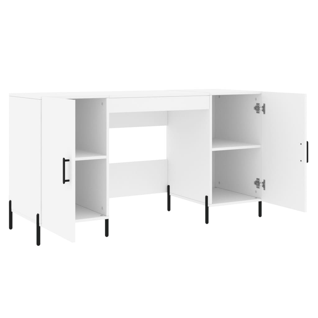 Bureau blanc 140x50x75 cm en bois