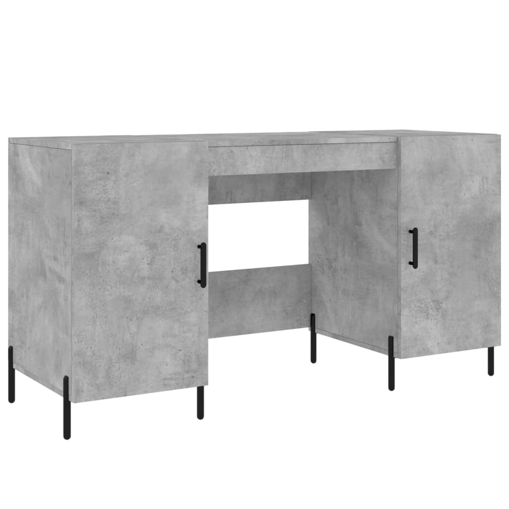 Bureau gris béton 140x50x75 cm en bois