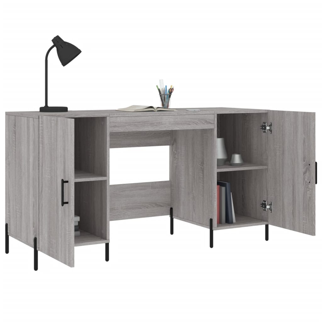 Bureau Sonoma gris 140x50x75 cm matériau bois