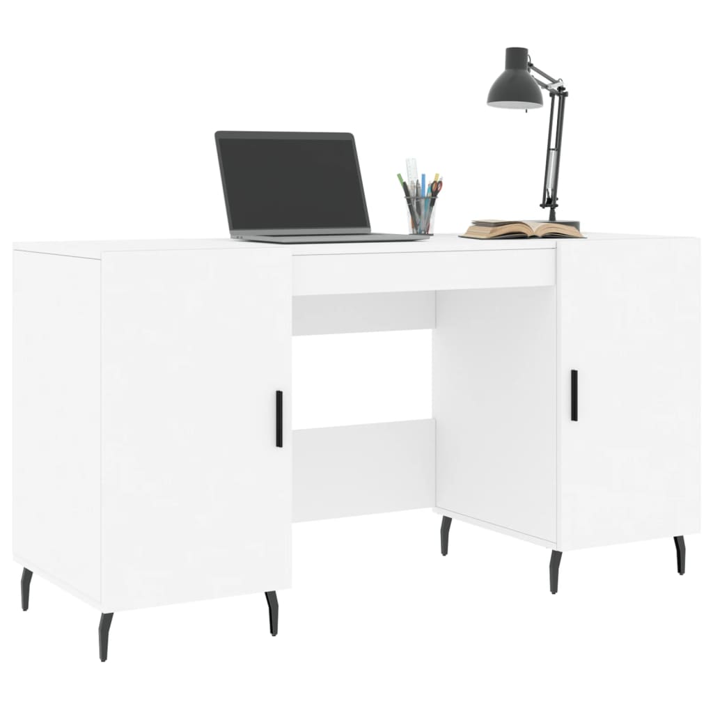 Bureau blanc 140x50x75 cm en bois