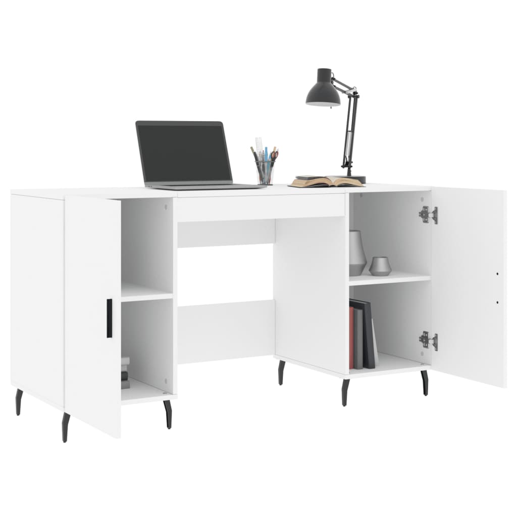 Bureau blanc 140x50x75 cm en bois