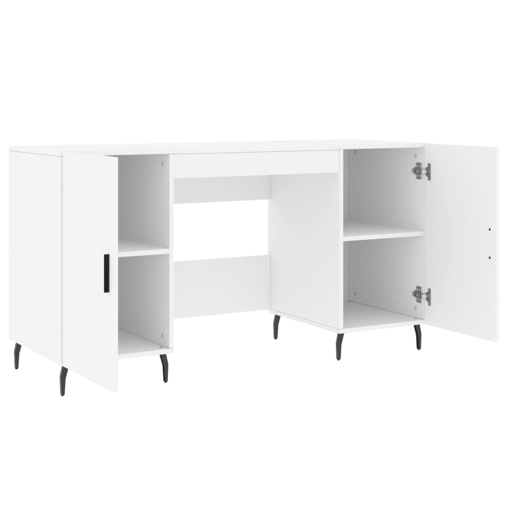 Bureau blanc 140x50x75 cm en bois