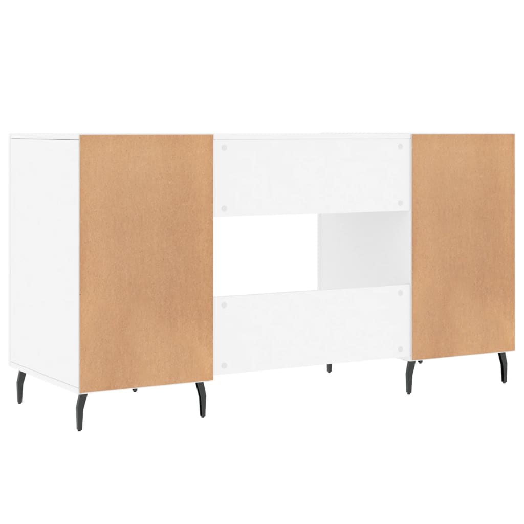 Bureau blanc 140x50x75 cm en bois