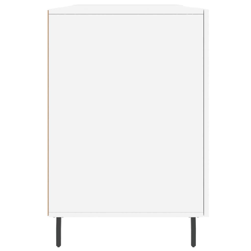 Bureau blanc brillant 140x50x75 cm en bois