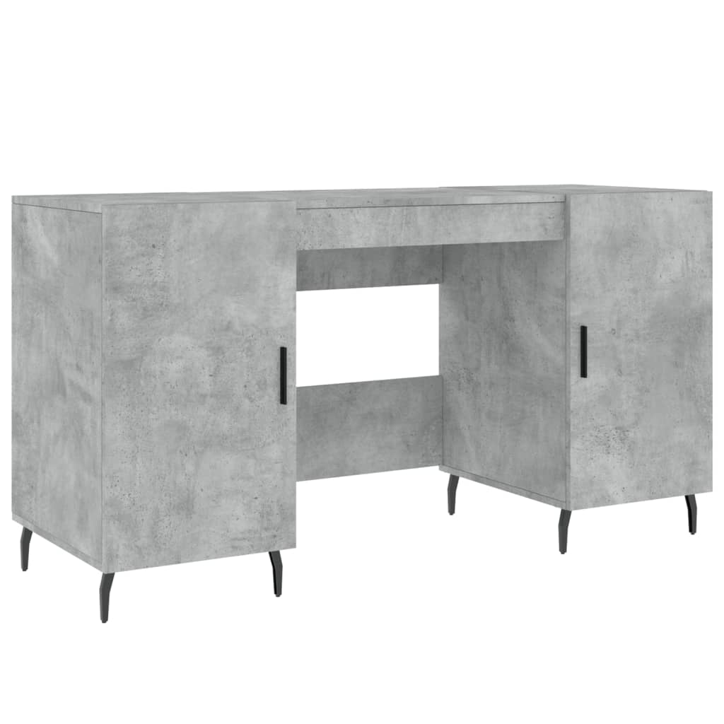 Bureau gris béton 140x50x75 cm en bois