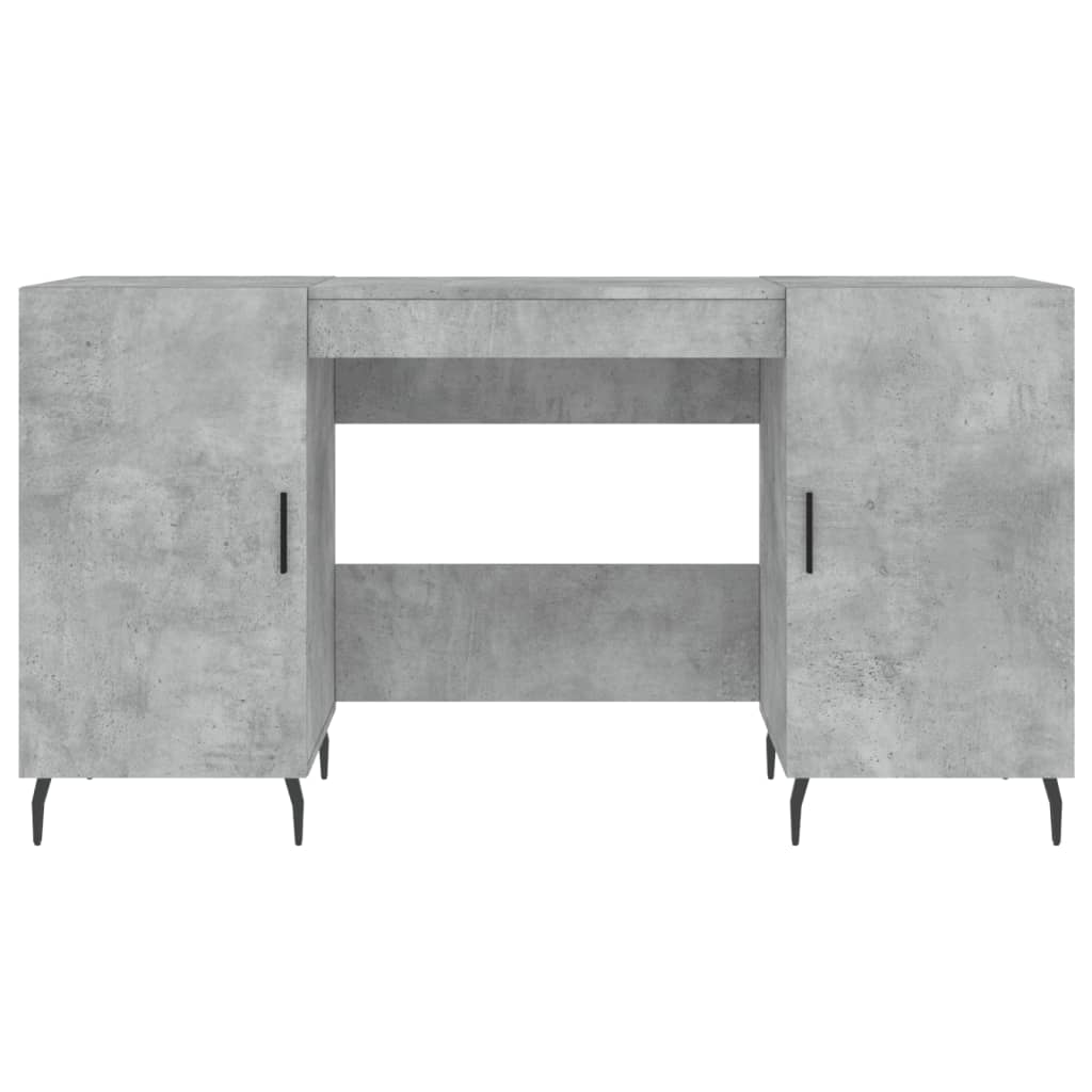 Bureau gris béton 140x50x75 cm en bois