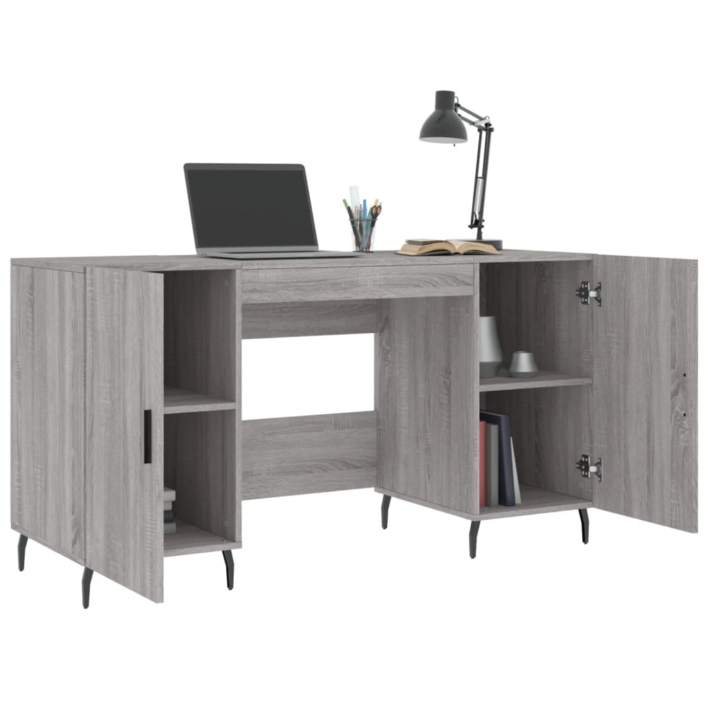 Bureau Sonoma gris 140x50x75 cm matériau bois