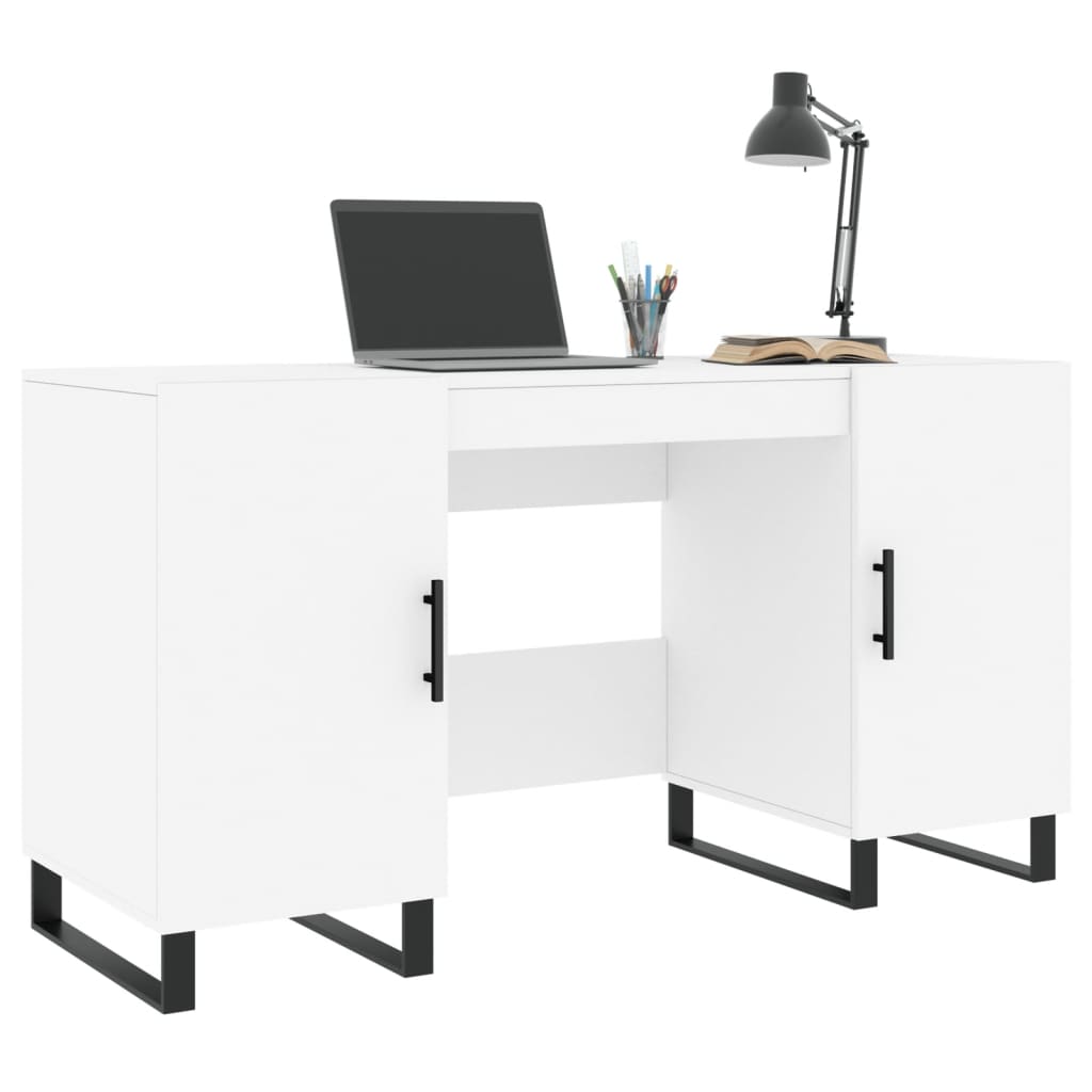 Bureau blanc 140x50x75 cm en bois