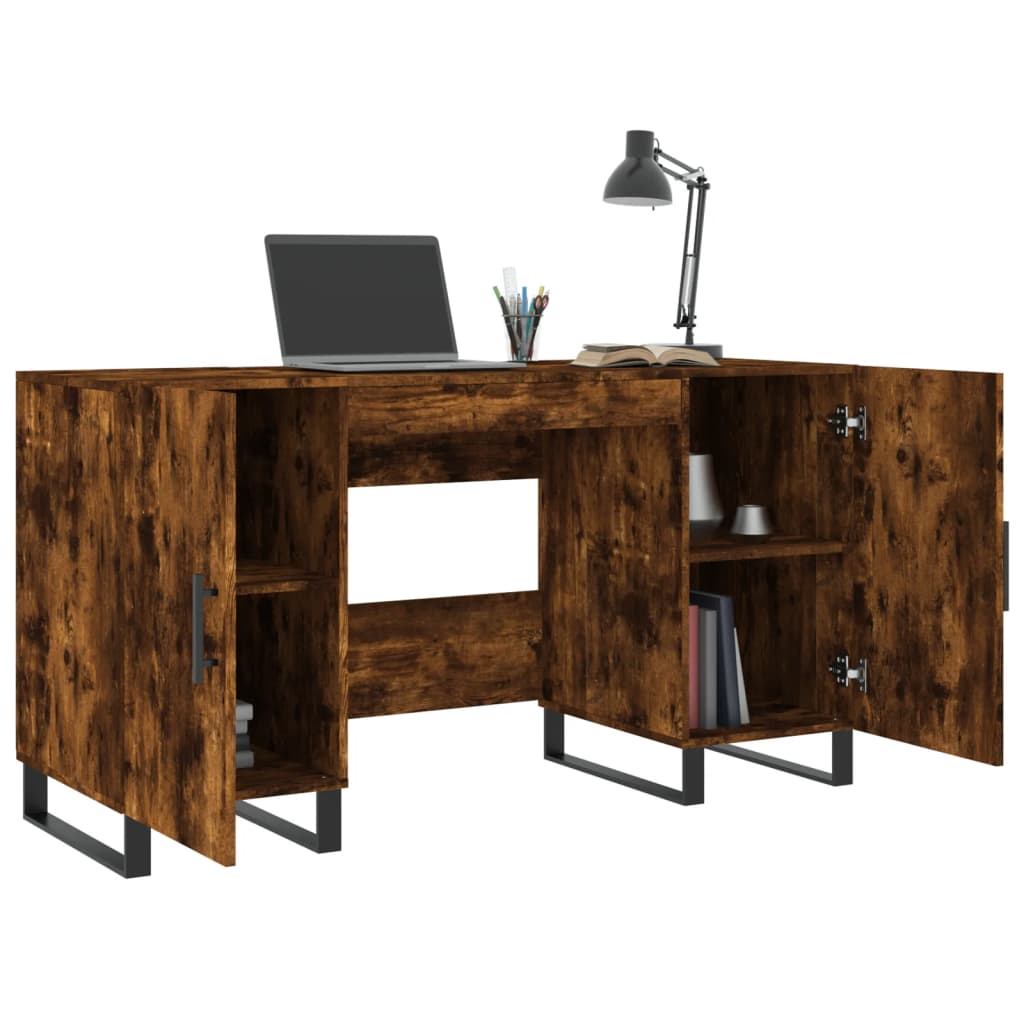 Bureau chêne fumé 140x50x75 cm matière bois