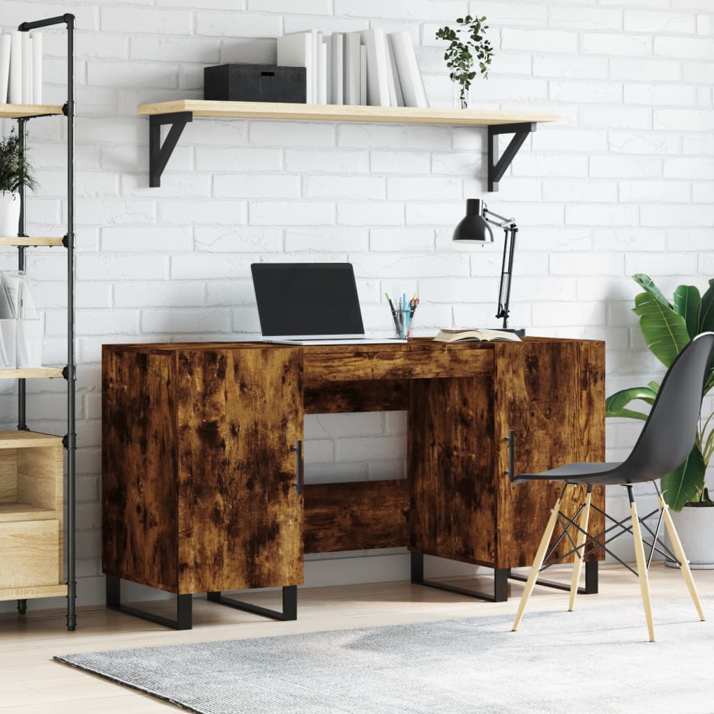 Bureau chêne fumé 140x50x75 cm matière bois