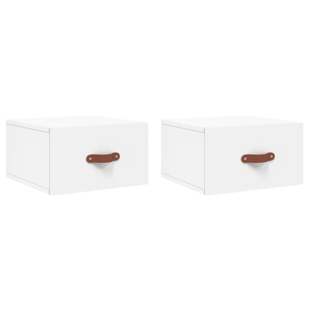 Tables de chevet murales 2 pcs. Blanc 35x35x20 cm