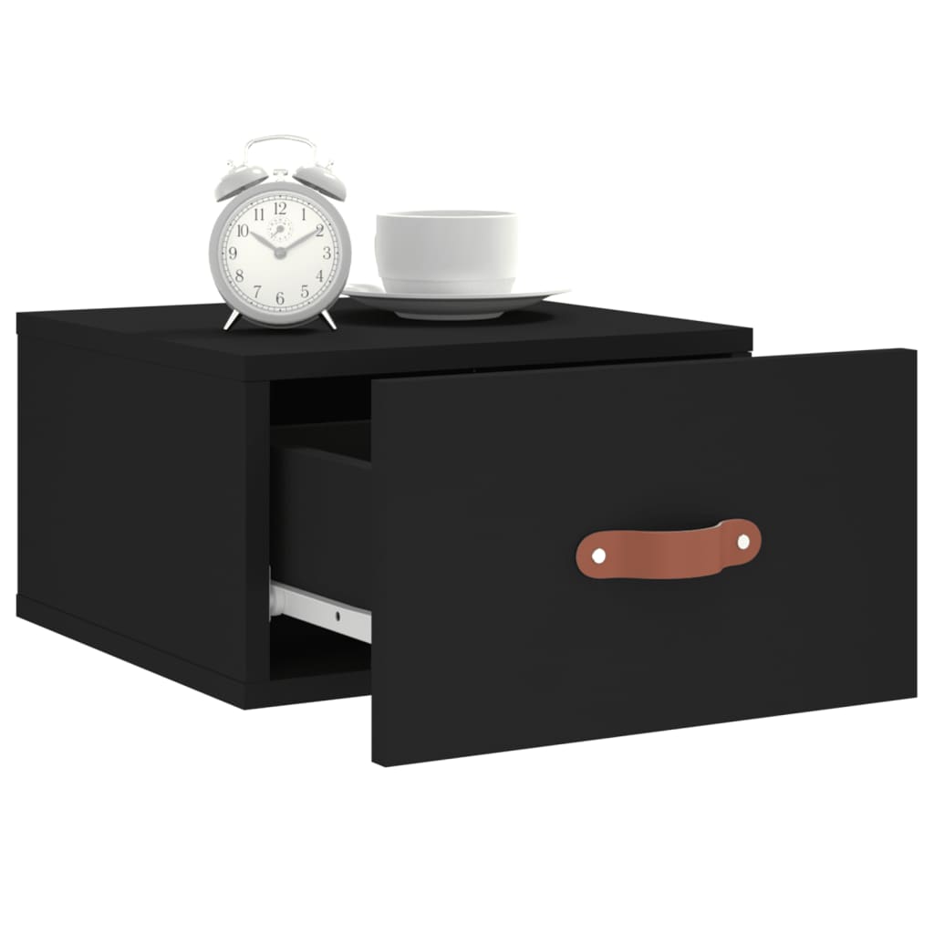 Wand-Nachttisch Schwarz 35x35x20 cm
