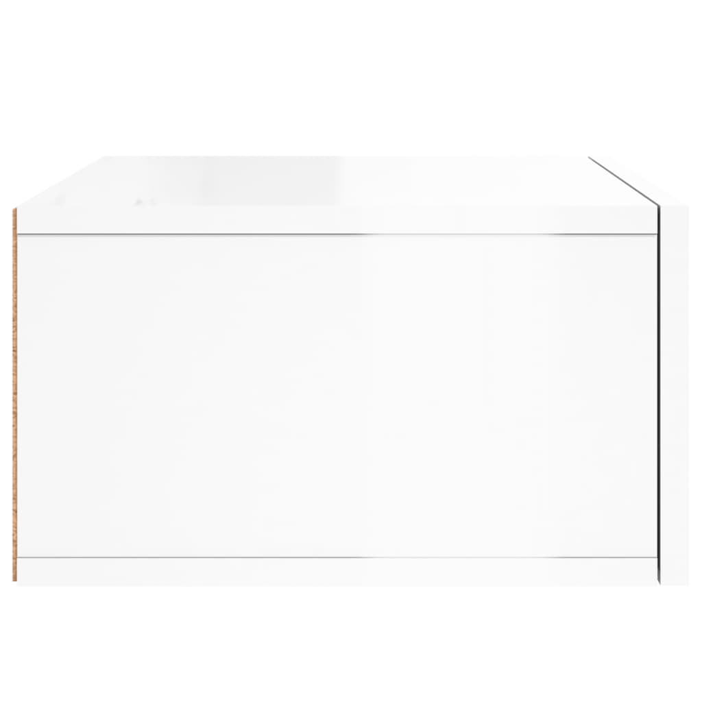 Tables de chevet murales 2 pcs. blanc brillant 35x35x20 cm