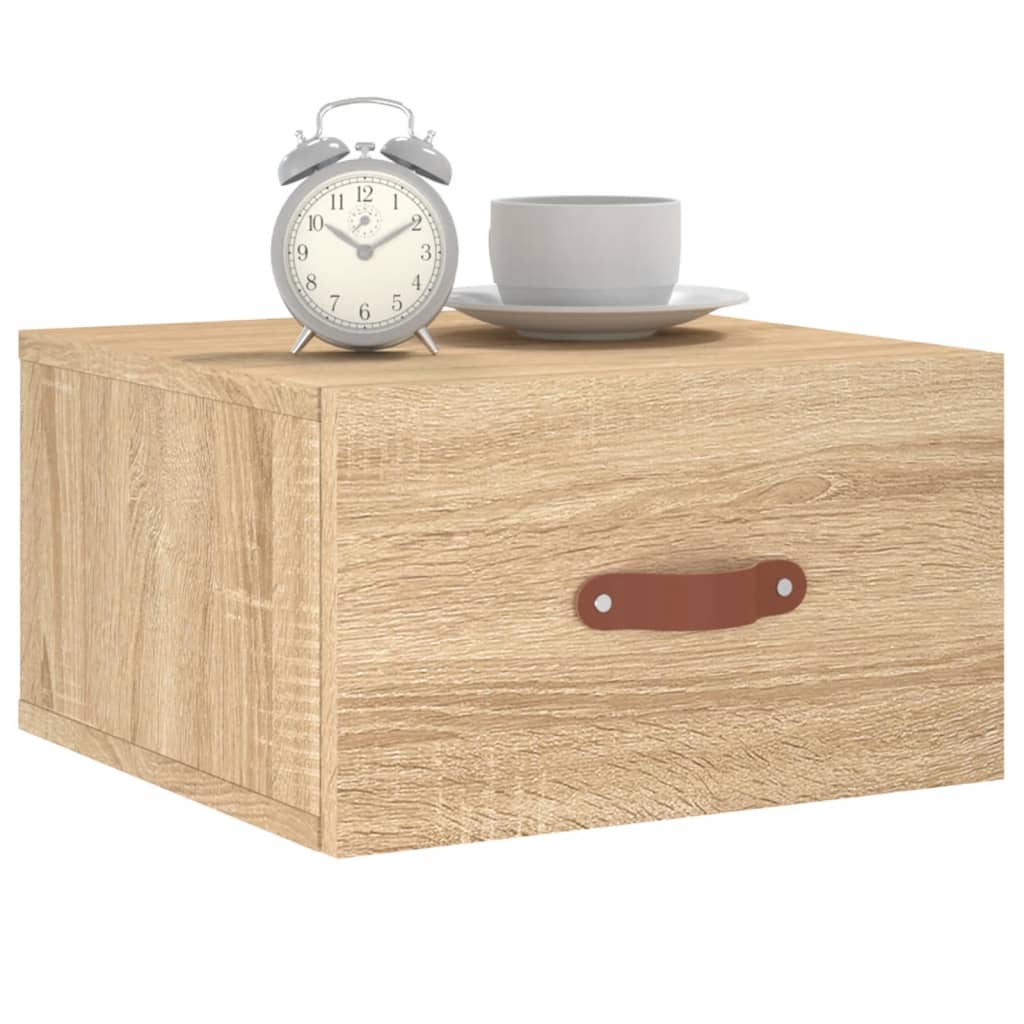 Wand-Nachttische 2 Stk. Sonoma-Eiche 35x35x20 cm