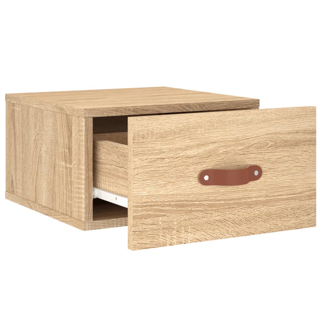 Wand-Nachttische 2 Stk. Sonoma-Eiche 35x35x20 cm