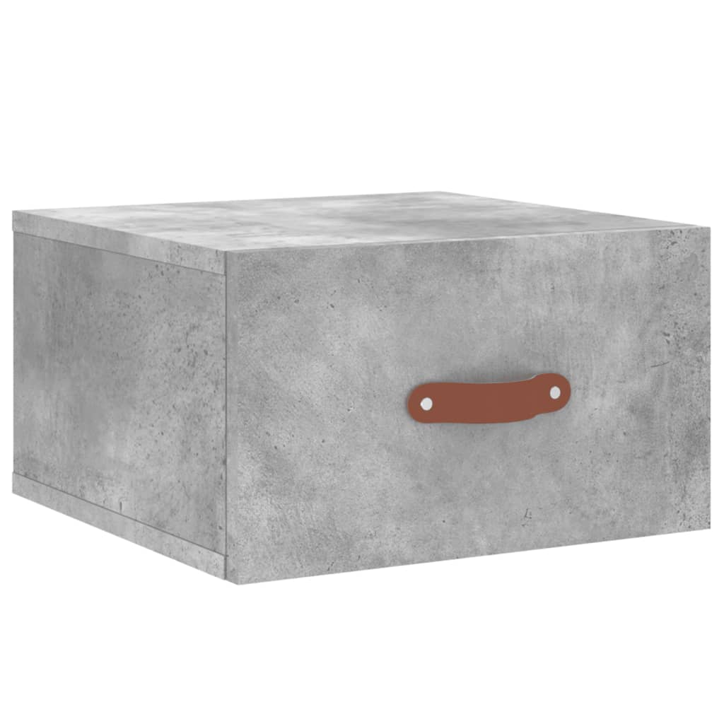 Tables de chevet murales 2 pcs gris béton 35x35x20 cm