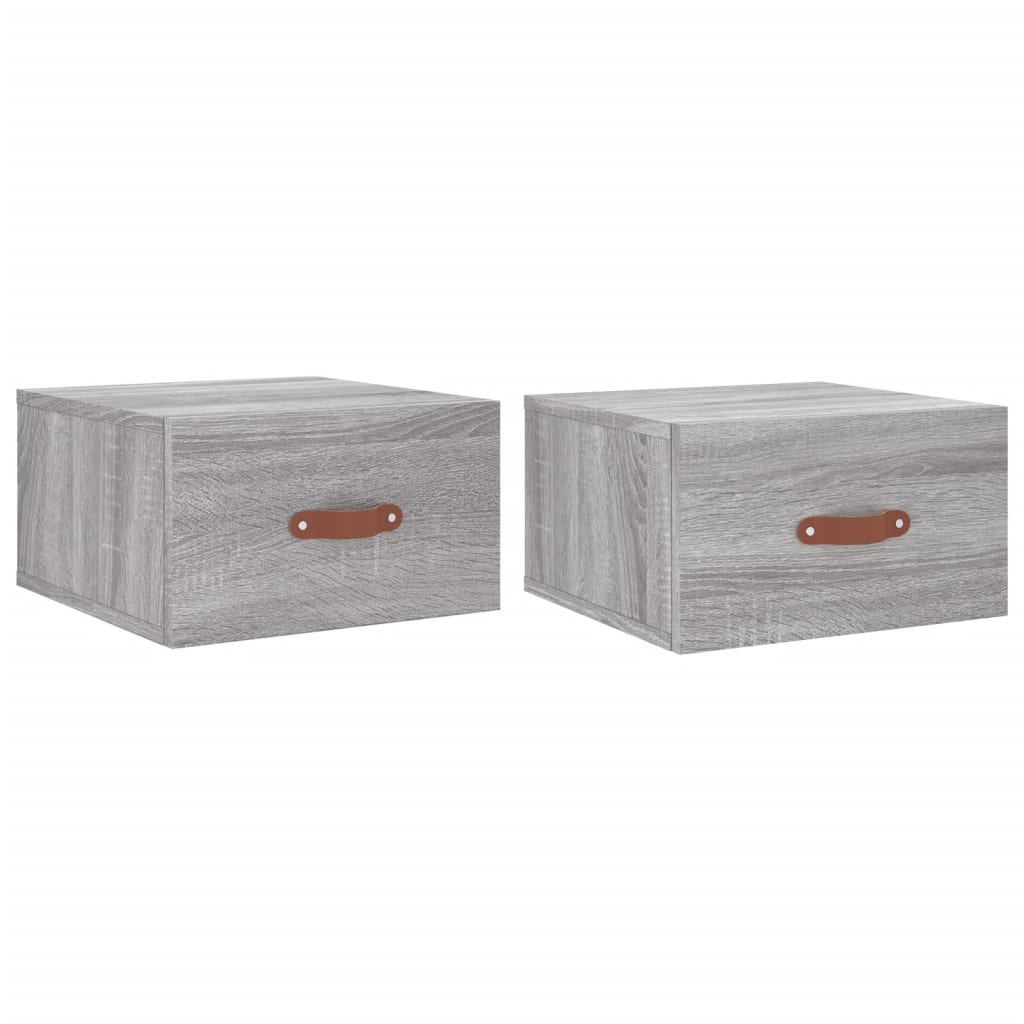 Tables de chevet murales 2 pcs. Gris Sonoma 35x35x20 cm